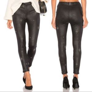“Star studded” faux leather leggings